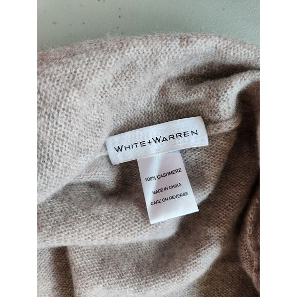 NWOT White + Warren 100% Cashmere Open-front Trapeze Cardigan Sz S Beige #3D501 - Picture 9 of 11